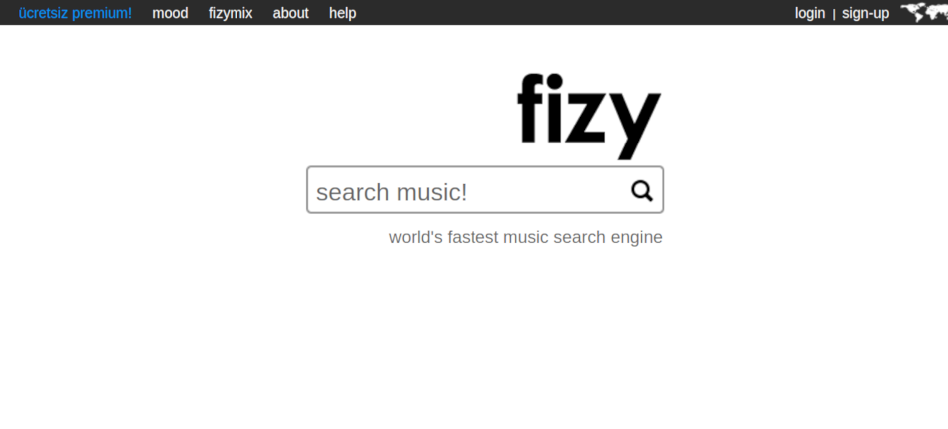 fizy new version homepage screenshot